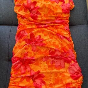 Vibrant Orange and Red Kids Dress